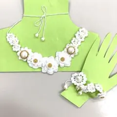 レース編み　ネックレス&プレスレッド　チョーカー