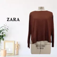 zk752【M】ZARA Tシャツ/カットソー 長袖 クルーネック 無地