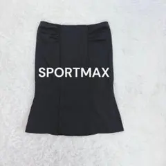 スポーツマックス◇ひざ丈マーメイドスカート ネイビー XL イタリア製 ストレッのサムネイル