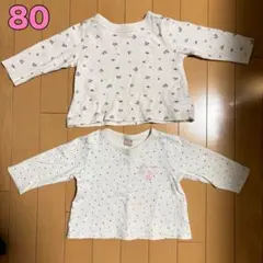 即購入可能★プティマイン petit main 女の子 80 トップス２枚セット