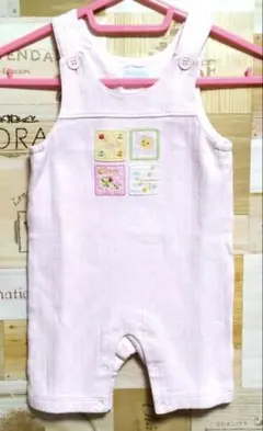 ミキハウス ファースト ベビー 70 サロペット カバーオール ピンク 綿100