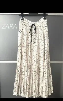 ZARA ドットプリーツロングスカートのサムネイル