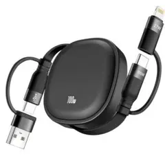 5in1 格納式充電コード ライトニングケーブル [MFi認証] 急速充電