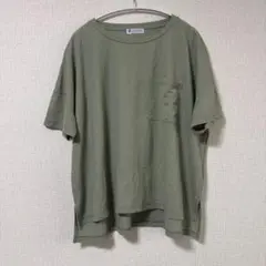 SA・RA・RI 半袖Tシャツ カーキ ポケット付き