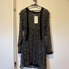 新品 ZARA BASIC 花柄ワンピース Lサイズ