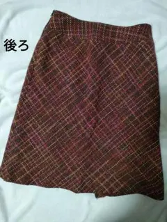 ひざ丈 ツイード フレアスカート