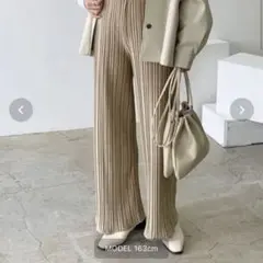 Lian スエード プリーツパンツ 冬 シンプル ボトムス ベロアパンツ