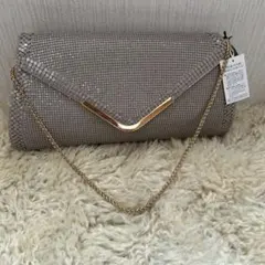 ベージュ　ビーズかばん　パーティ　入学式　謝恩会　NOCTILCA