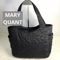 MARY QUANT デイジーランダムキルト トート ブラック マリークワント