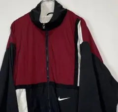 90's古着　ナイキ　刺繍　マルチカラー切替　ナイロンジャケット　2XLサイズ.