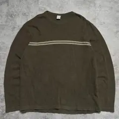 90-00s OLD NAVY 長袖Tシャツ ダークブラウン センターライン