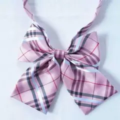 制服 りぼん ピンク チェック スクールリボン コスプレ 学生 rb-6