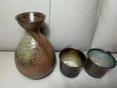 【日田銘】徳利 お猪口2客 酒器セット 陶器 民芸風 和食器