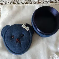 デニム生地❣️くまの顔クマ型デニ厶❣️小物入れ❣️WEEKENDS