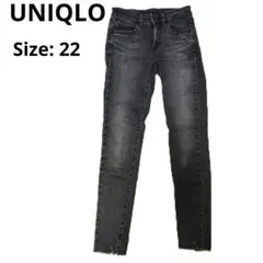 ユニクロ　ウルトラストレッチジーンズ(ダメージ・丈70) グレー　XS