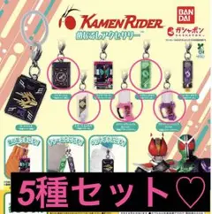 新品♡ガチャ♡ 仮面ライダーシリーズ めじるしアクセサリー 5種セット