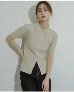 センスオブプレイス　半袖ニット 　ラメベージュニット　未使用　One Size