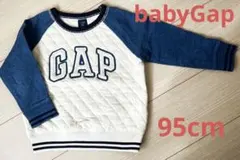 GAP キルティング トレーナー スウェット ネイビー/ホワイト95 ラグラン