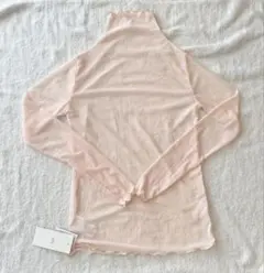 新品 CLEA Tシャツ メロウハイネックシアーインナートップス ピンクベージュ