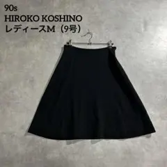 90s HIROKO KOSHINO ウール フレアスカート 日本製 黒　9号のサムネイル