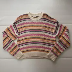 ZABA カラフル ストライプ ニット セーター S