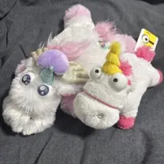 ミニオン　フラッフィーユニコーンぬいぐるみセット（大・小）