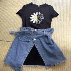 ワンピースとデニムスカートセット　110センチ