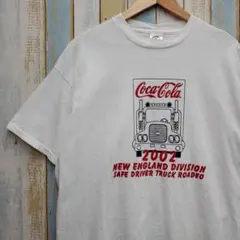 H129☆コカコーラ☆2002年☆企業Tシャツ☆白T☆トラック☆XLサイズ 