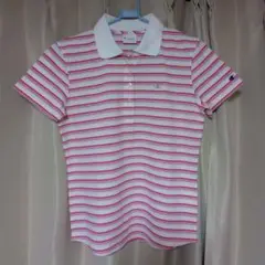 Champion 半袖ポロシャツ Mサイズ 白とピンク