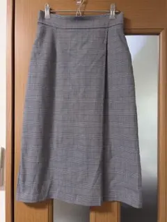 【美品】ユニクロ グレンチェック ナロースカート M ストレッチ