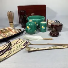 輪島塗　花丸蒔絵　御茶箱　茶道具のサムネイル