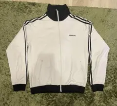 00s adidas トラックジャケット ツートーン ハイネック 白 黒 XL