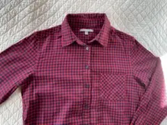 UNIQLO赤と黒のチェック柄長袖シャツ