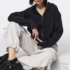 UVカットフルジップパーカー ブラック　L