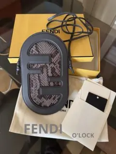 FENDI オーロック フォンホルダー ショルダーレザー×パイソン グレーのサムネイル