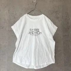 ディニテコリエ フレンチスリーブ ロゴTシャツ ホワイト 半袖 カットソーのサムネイル