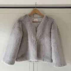 Demi-Luxe BEAMS 36 グレー ファーコート