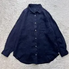 GALERIE VIE コットンシルクシアー長袖シャツ ネイビー 0 日本製 