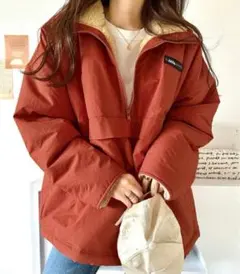 JAVAジャバ リバーシブルナイロンボアブルゾン ハーフジップ ジャケット