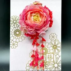 つまみ細工 髪飾り かんざし 簪 薔薇 成人式 振袖 B-0094