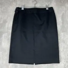 ラルフローレン　ミニスカ　スカート　スクエア　黒　ブラック　無地　L