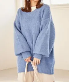 ☆Heather☆【完売色】カラーシャギーチュニックニット