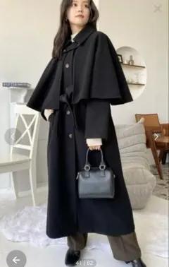H*♡様 ブラック ポンチョ・ケープコート