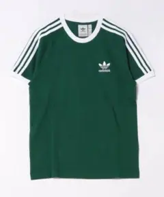 adidas アディダス　グリーン　スリーラインTシャツ　刺繍ロゴ　US/Sのサムネイル
