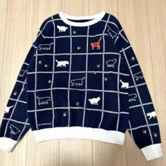 USPP 猫柄チェックデザイン スウェット L