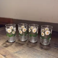 アデリア　デイジー　昭和レトログラス 4個
