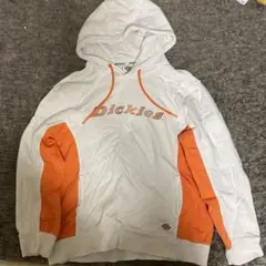 Dickies フード付きトレーナー パーカー ホワイト／オレンジ