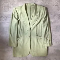 leilian レリアン テーラードジャケット　グリーン　レトロ　レディース