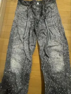 HAKENHERTS ラインストーン装飾 デニムパンツ - メルカリ