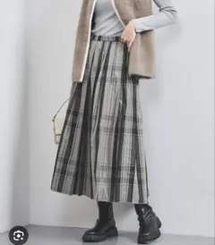 【定価25400円】UNITED ARROWS チェック柄プリーツスカート